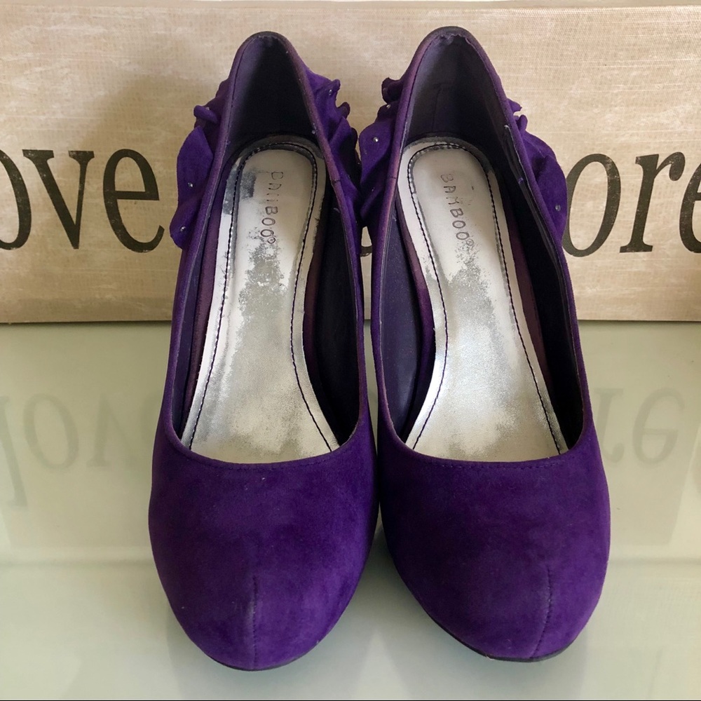 Bamboo Purple Rhinestone High Heels - 10 - Picture 3 of 8